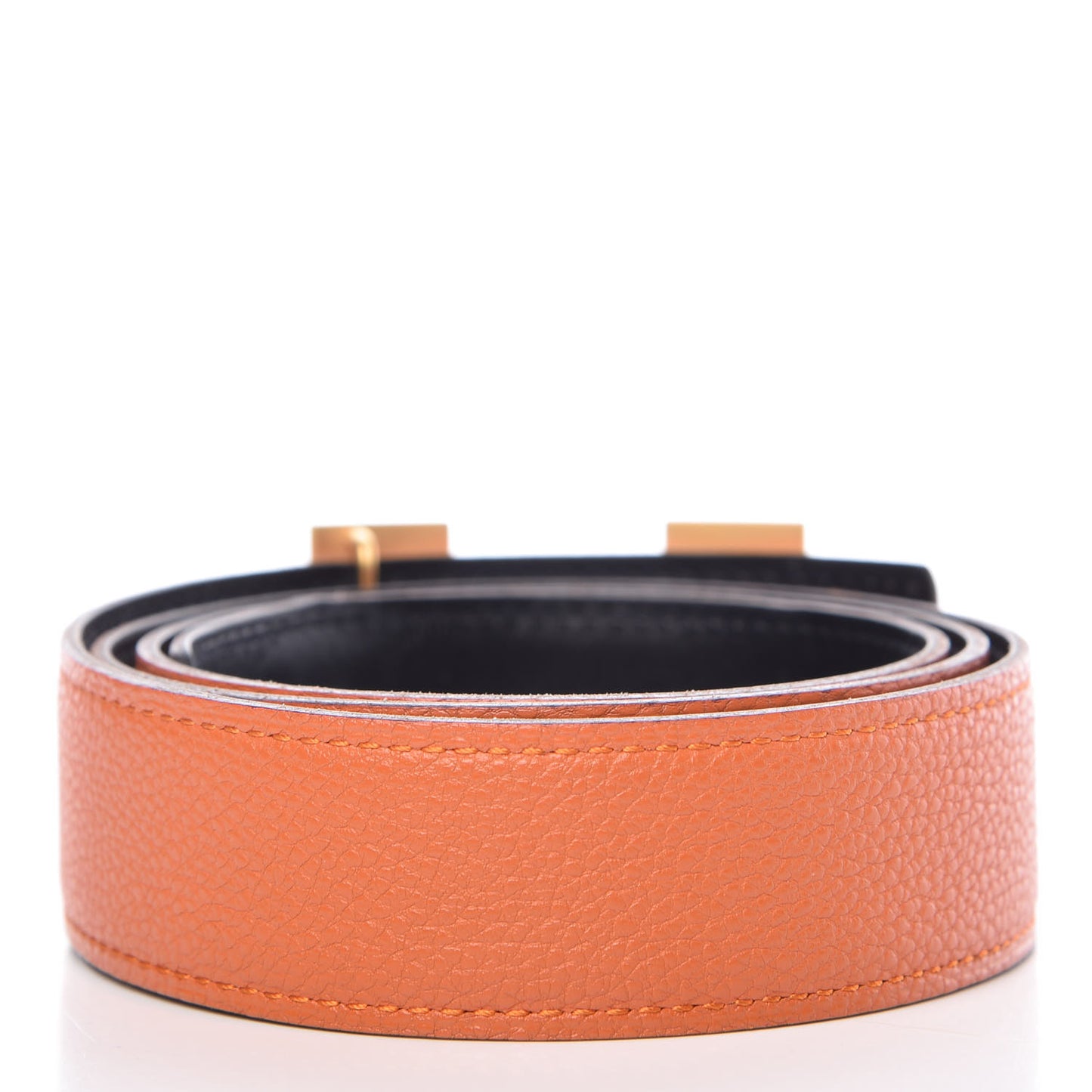 Box Taurillon Clemence 32mm H Belt 85 Orange Black