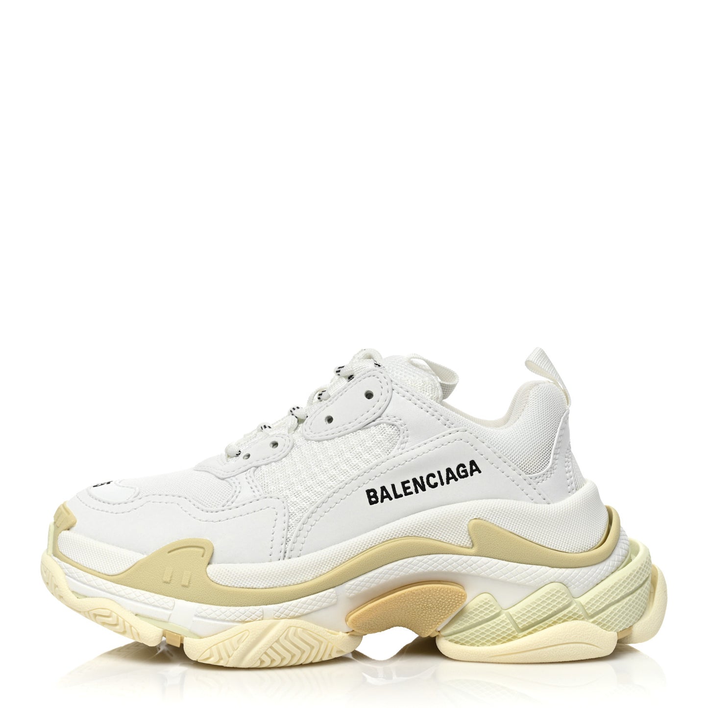 Fabric Mesh Womens Triple S Sneakers 35 White