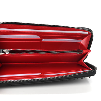Christian Louboutin Calfskin Panettone Spiked Zip Around Wallet Black 5 of 7