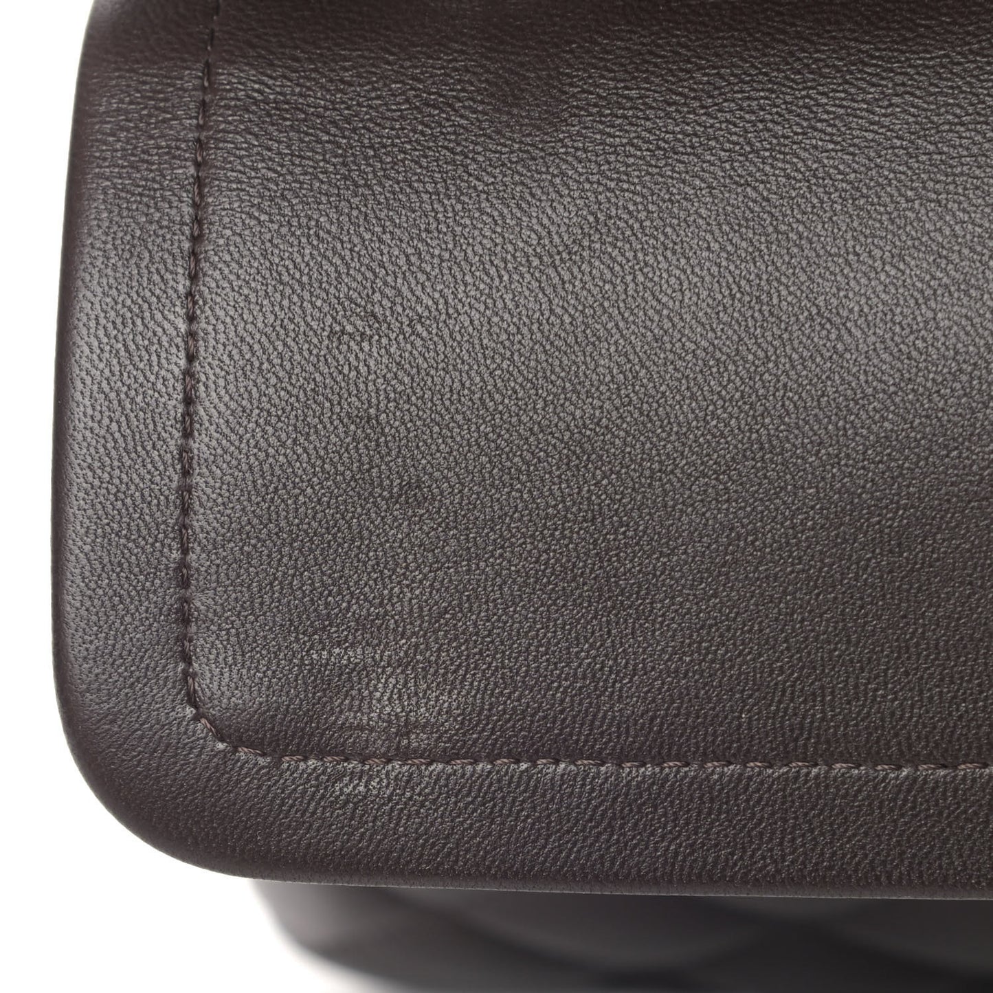 Lambskin Quilted Small Double Flap Dark Brown