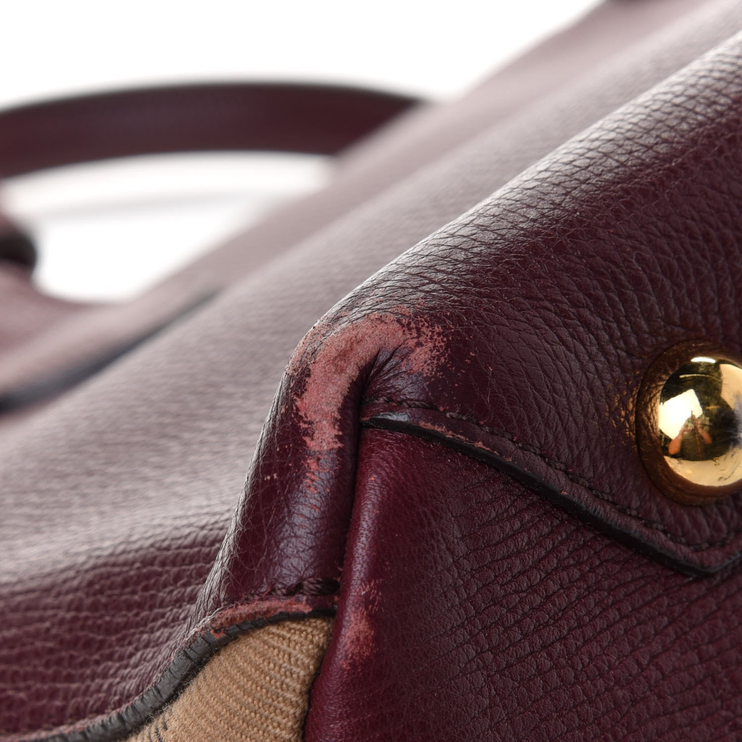 Burberry Grainy Calfskin House Check Medium Banner Tote Mahogany Red 5 of 5