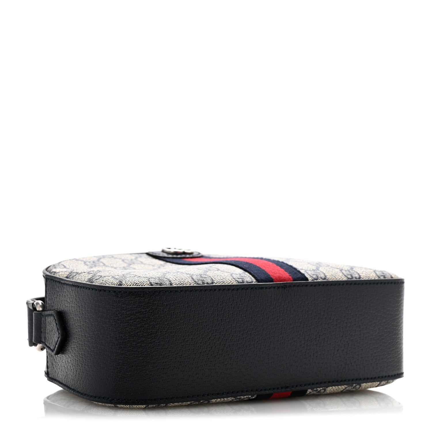 Gucci GG Supreme Monogram Textured Dollar Calfskin Web Small Ophidia Camera Bag Beige Blue 4 of 10