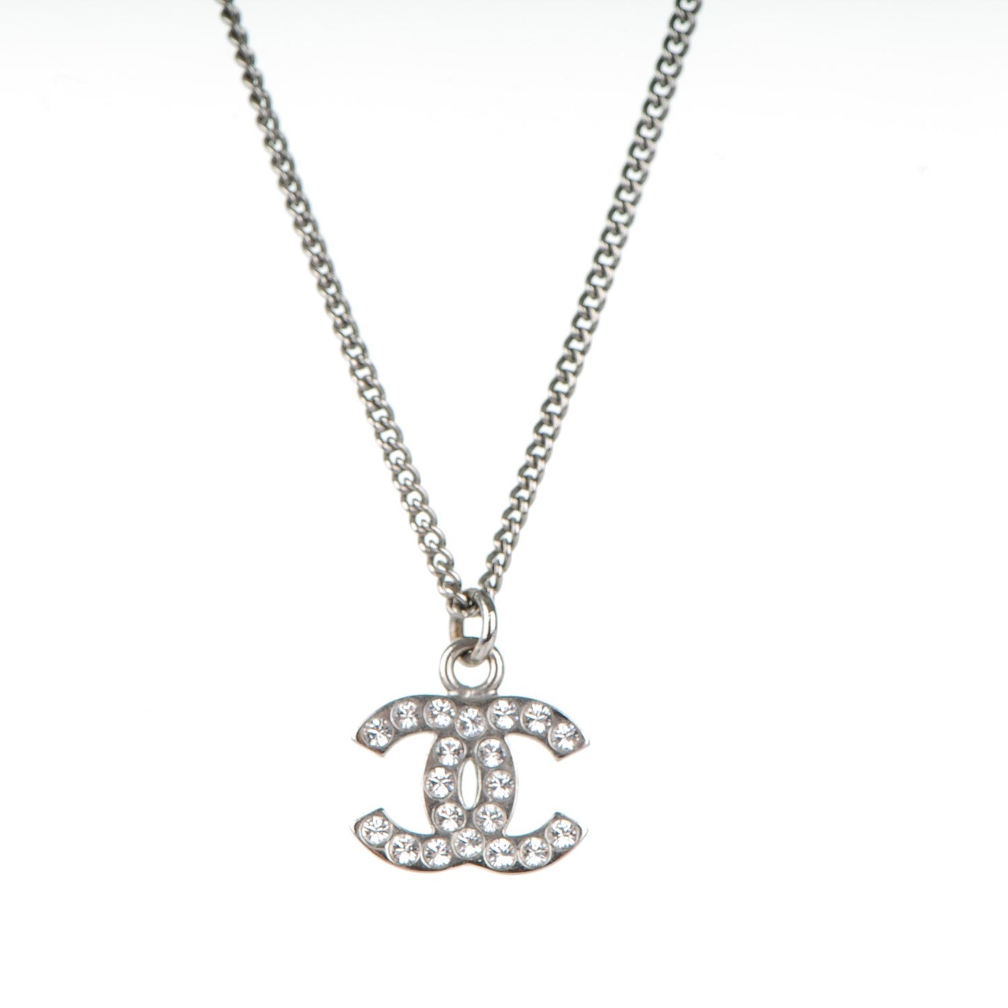 Crystal Timeless CC Necklace Silver