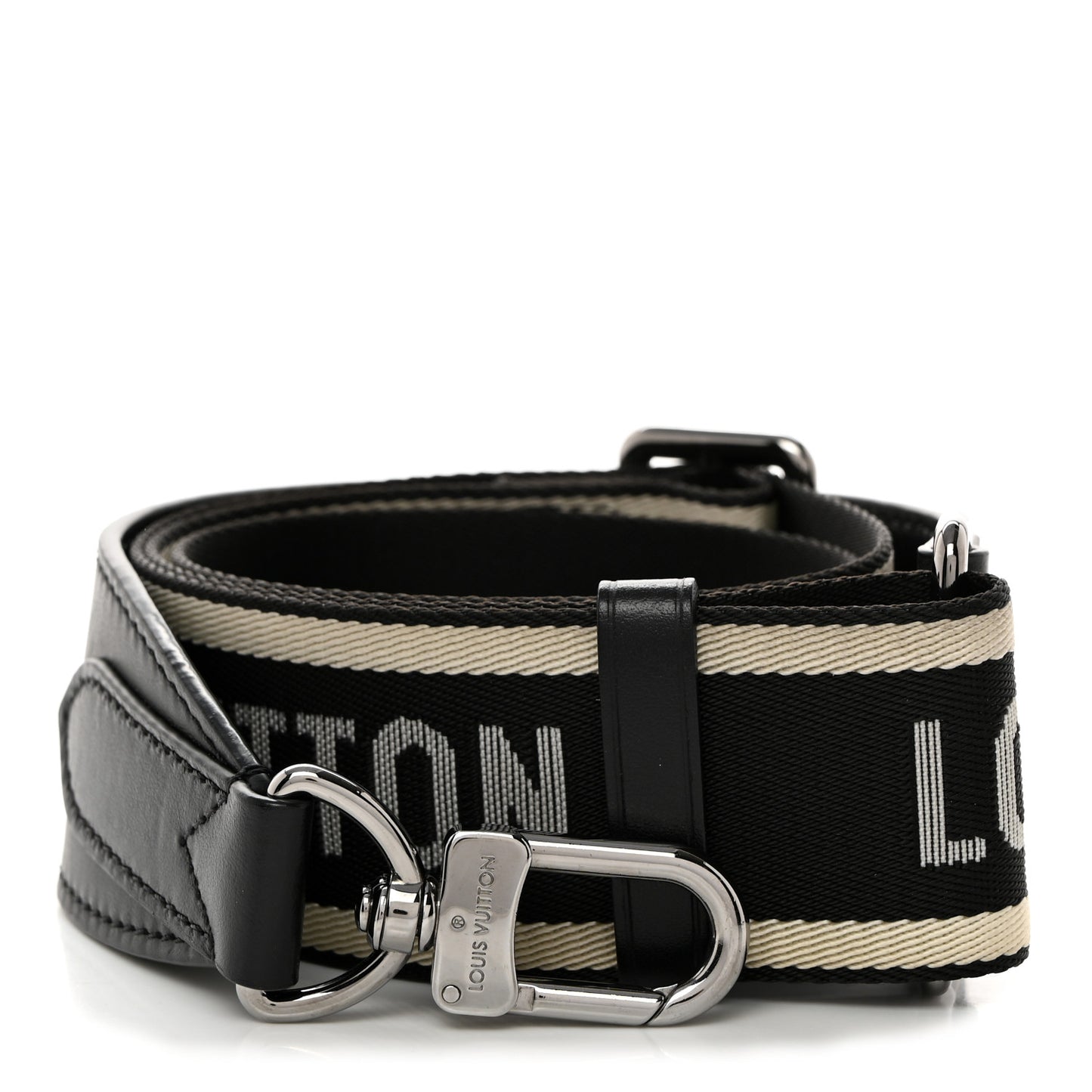Nylon Jacquard Sporty Bandouliere Shoulder Strap Black