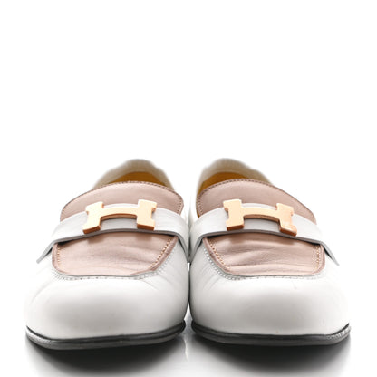 Hermes Calfskin Womens Paris Loafers 39 White Bois De Santal 2 of 13