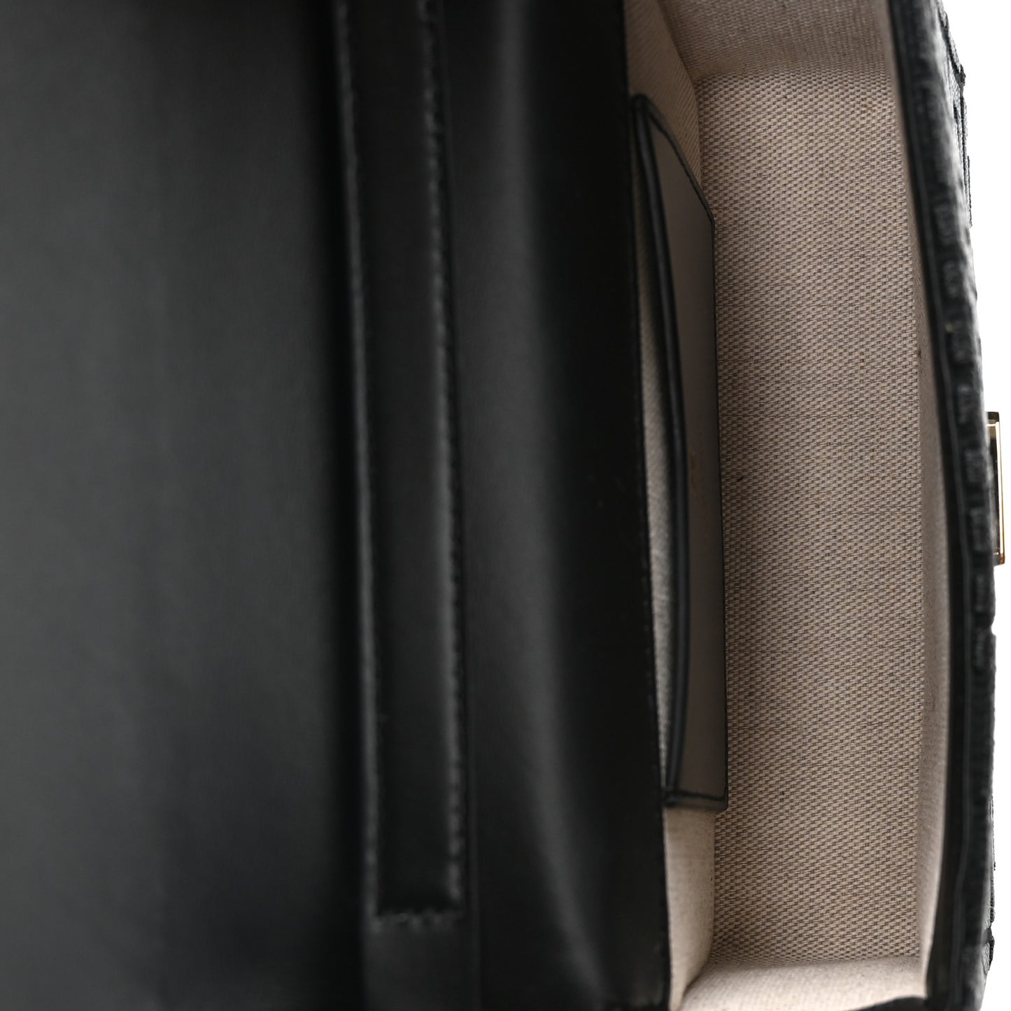 Canvas Woven Embroidered Small 4G Bag With Chain Black