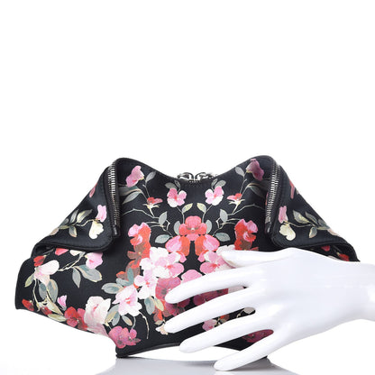 Alexander McQueen Silk Floral Print De Manta Clutch Black 2 of 7