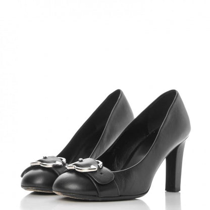 Gucci Calfskin GG Buckle Pumps 36 Black 3 of 9