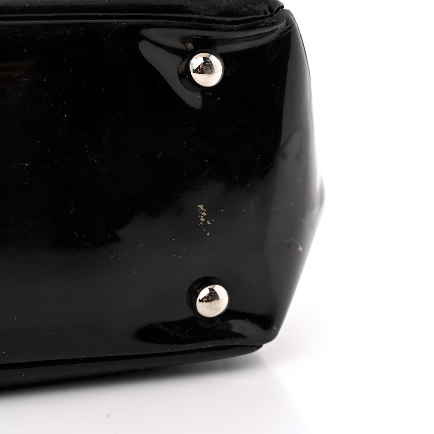 Patent Pony Hair Small Pocket Tote Black