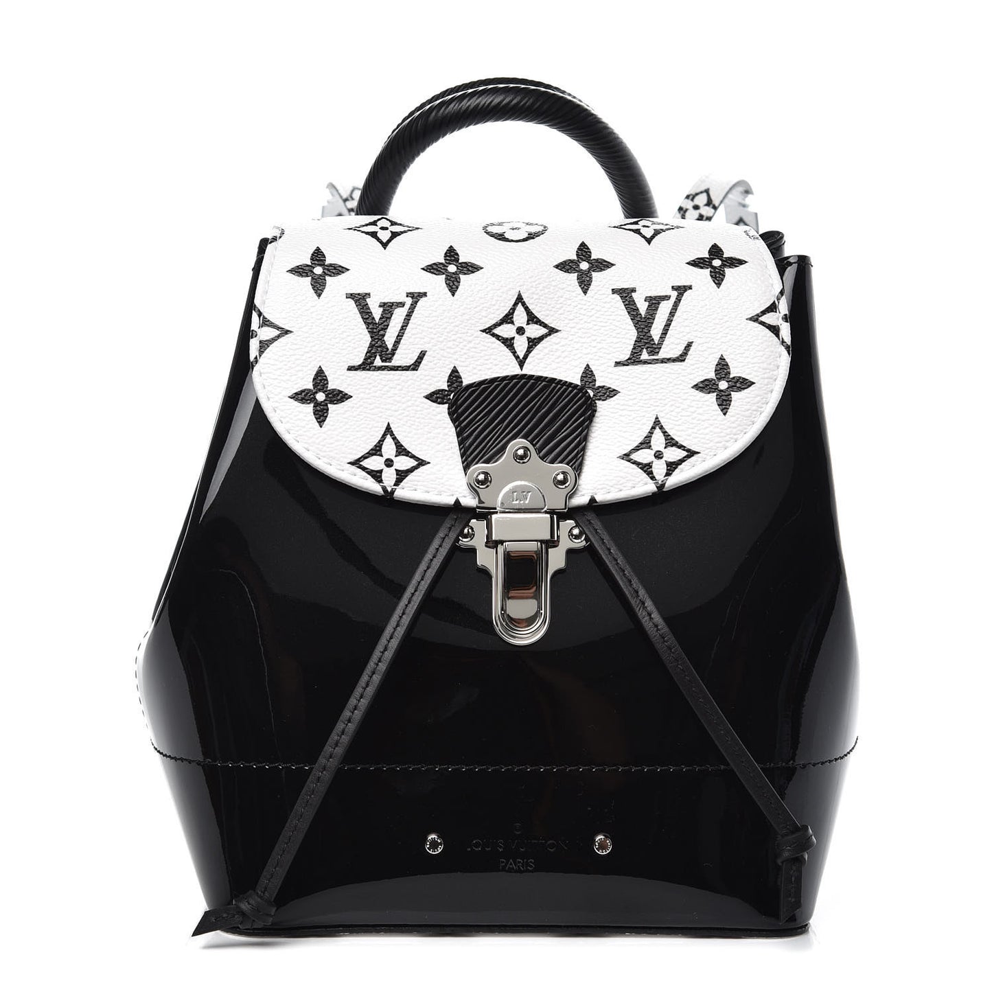 Patent Monogram Hot Springs Backpack Black White