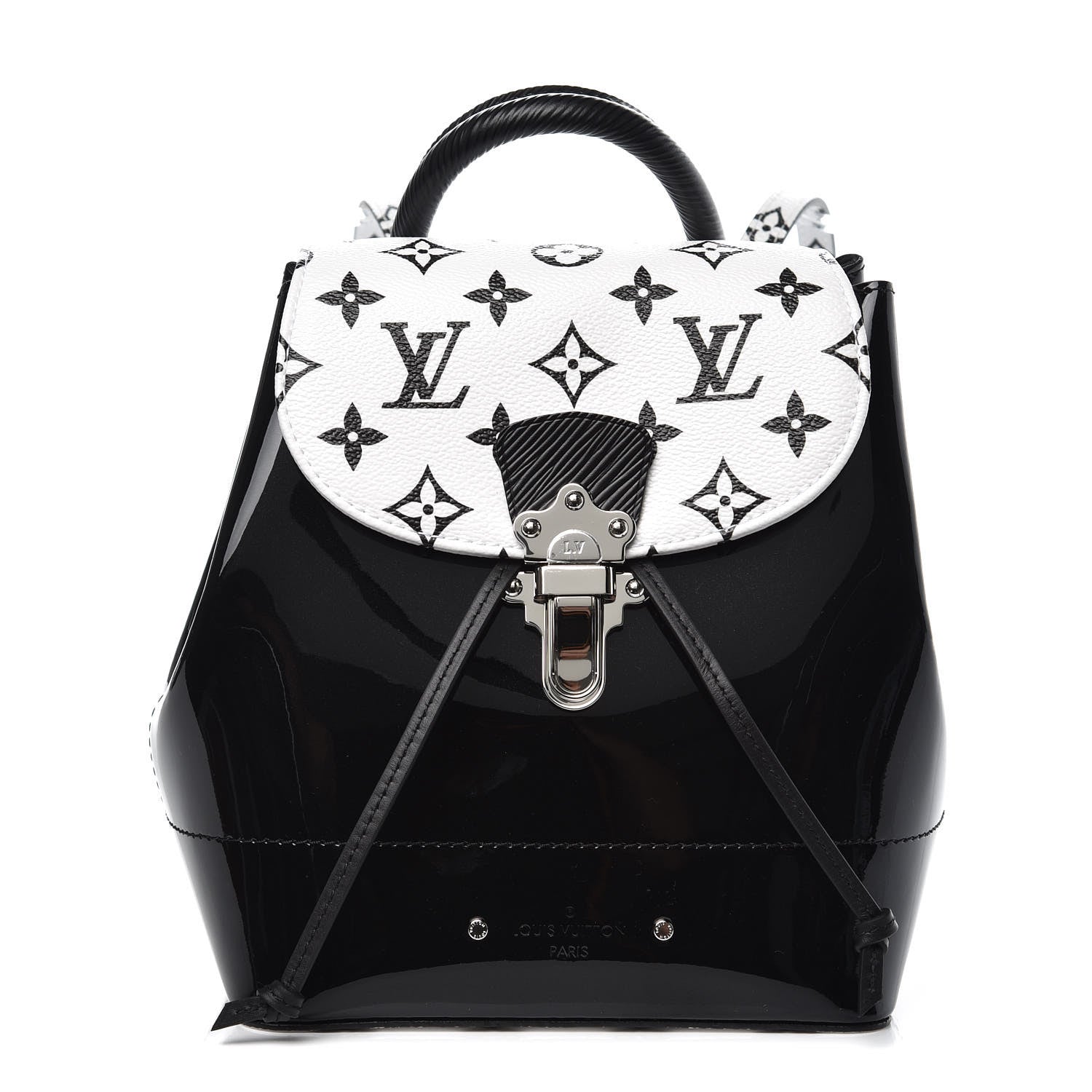 Louis Vuitton Patent Monogram Hot Springs Backpack Black White 1 of 6