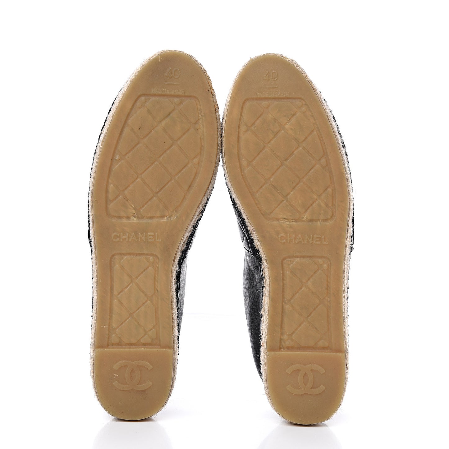 Lambskin Quilted CC Espadrilles 40 Black