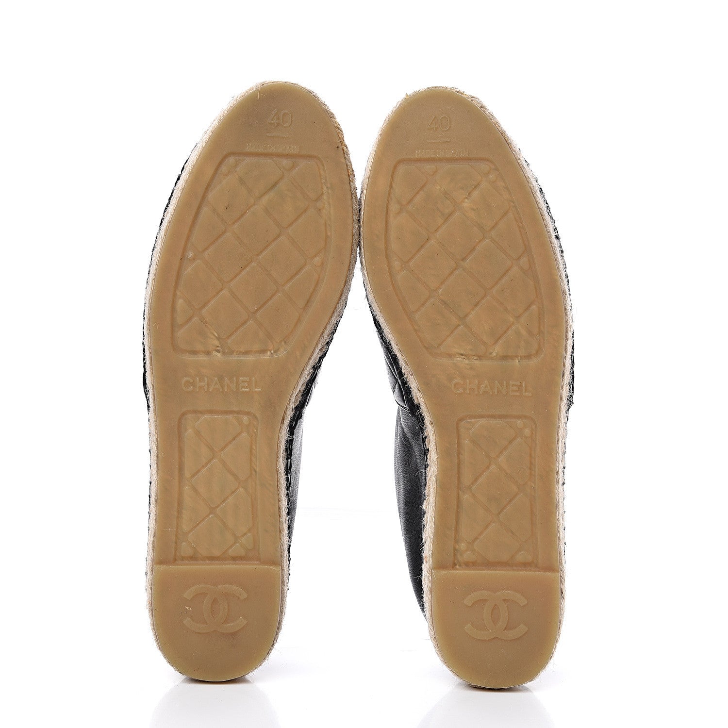 Chanel Lambskin Quilted CC Espadrilles 40 Black 5 of 10