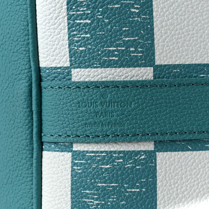 Louis Vuitton Calfskin Damier Keepall Bandouliere 45 Teal 6 of 8