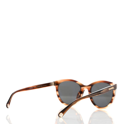 Chanel Acetate Polarized Sunglasses 5523-U Striped Brown 4 of 7