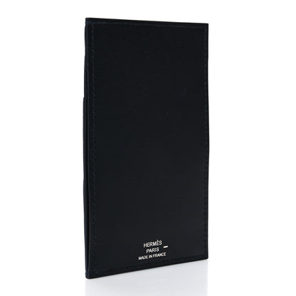 Hermes Polished Lizard Evercolor Sombrero II Les Petits Chevaux Card Holder Black Ficelle 3 of 10