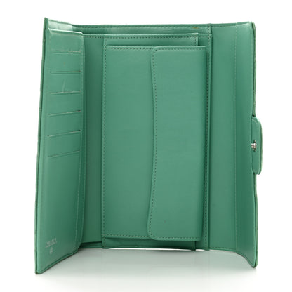 Chanel Patent Quilted Large Flap Wallet Green 5 of 11