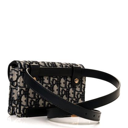 Christian Dior Oblique Saddle Belt Bag Blue 2 of 11