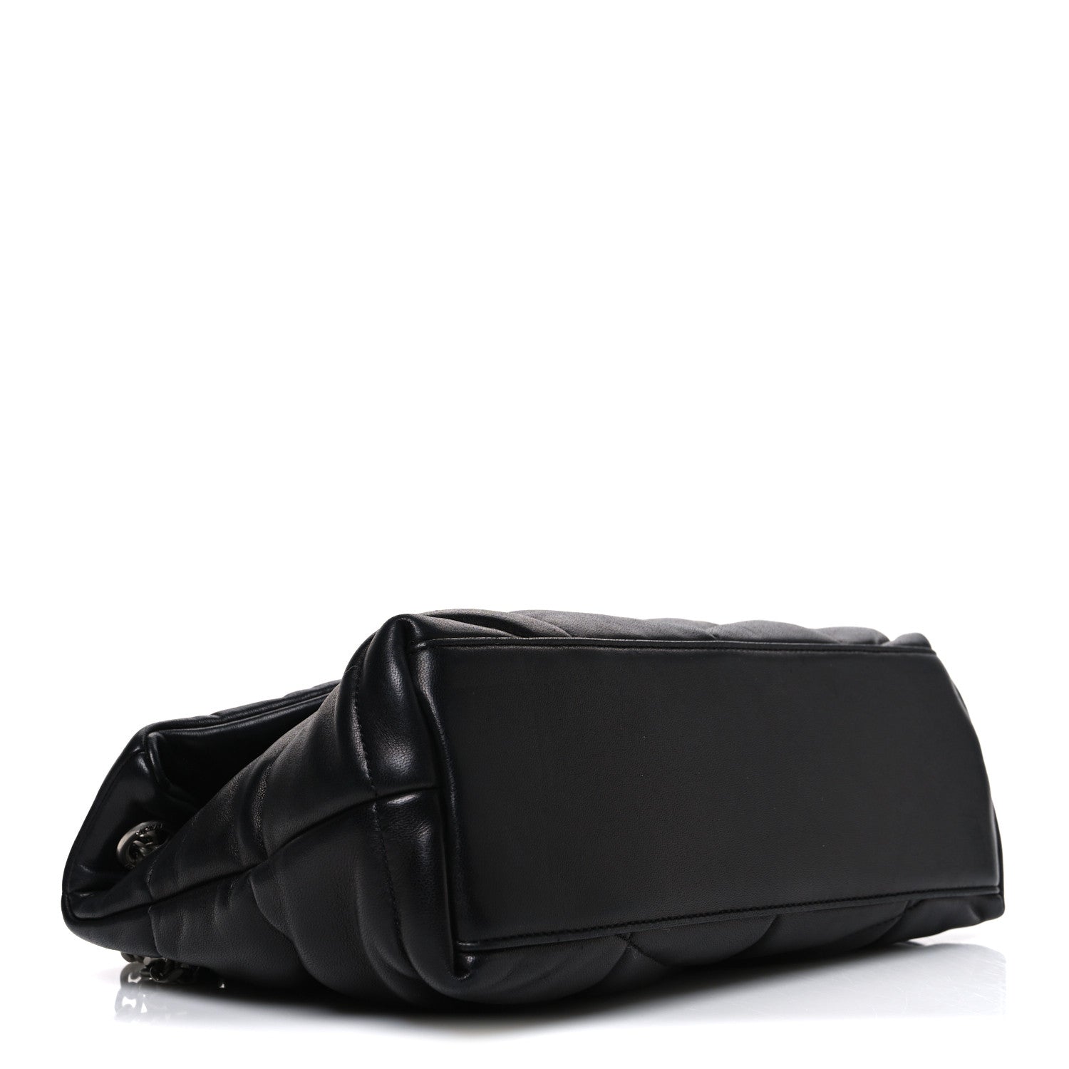 Saint Laurent Lambskin Quilted Small Loulou Puffer Monogram Chain Satchel Black 3 of 9