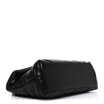 Saint Laurent Lambskin Quilted Small Loulou Puffer Monogram Chain Satchel Black 3 of 9