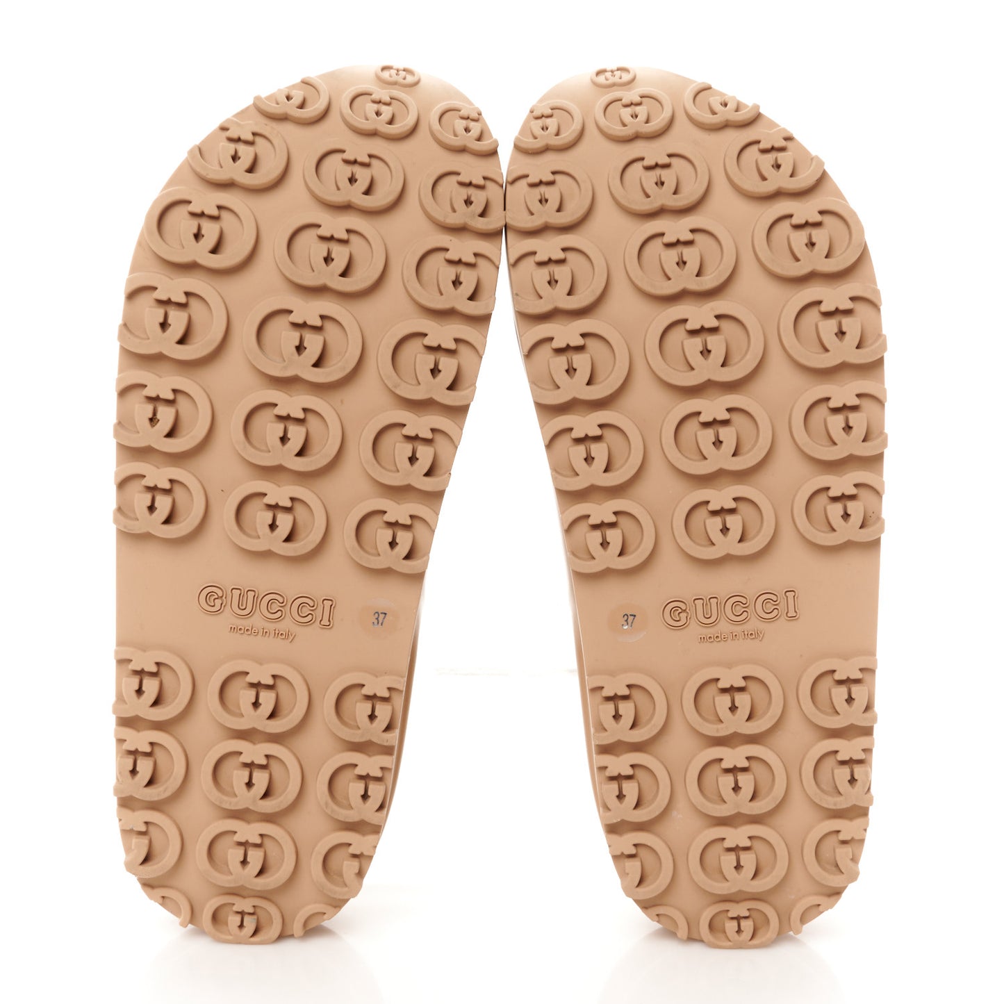 Soft Rubber Womens Interlocking G Platform 42mm Slide Sandals 37 Vintage Camel 37 Vintage Camel