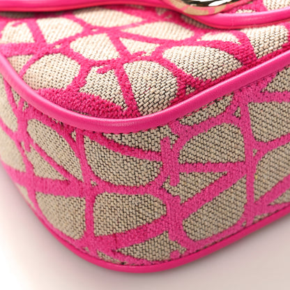 Valentino Garavani Toile Iconographe Nappa Vlogo Small Loco Hobo Bag Natural Pink PP 6 of 7