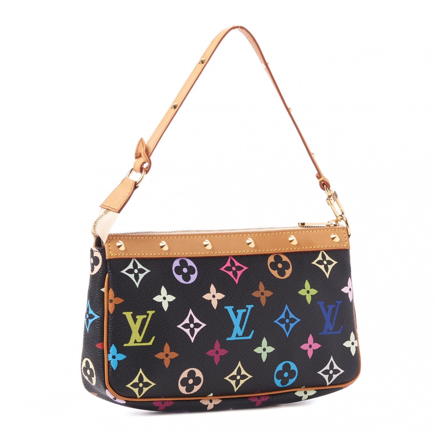 Louis Vuitton Monogram Multicolor Pochette Accessories Black 3 of 8