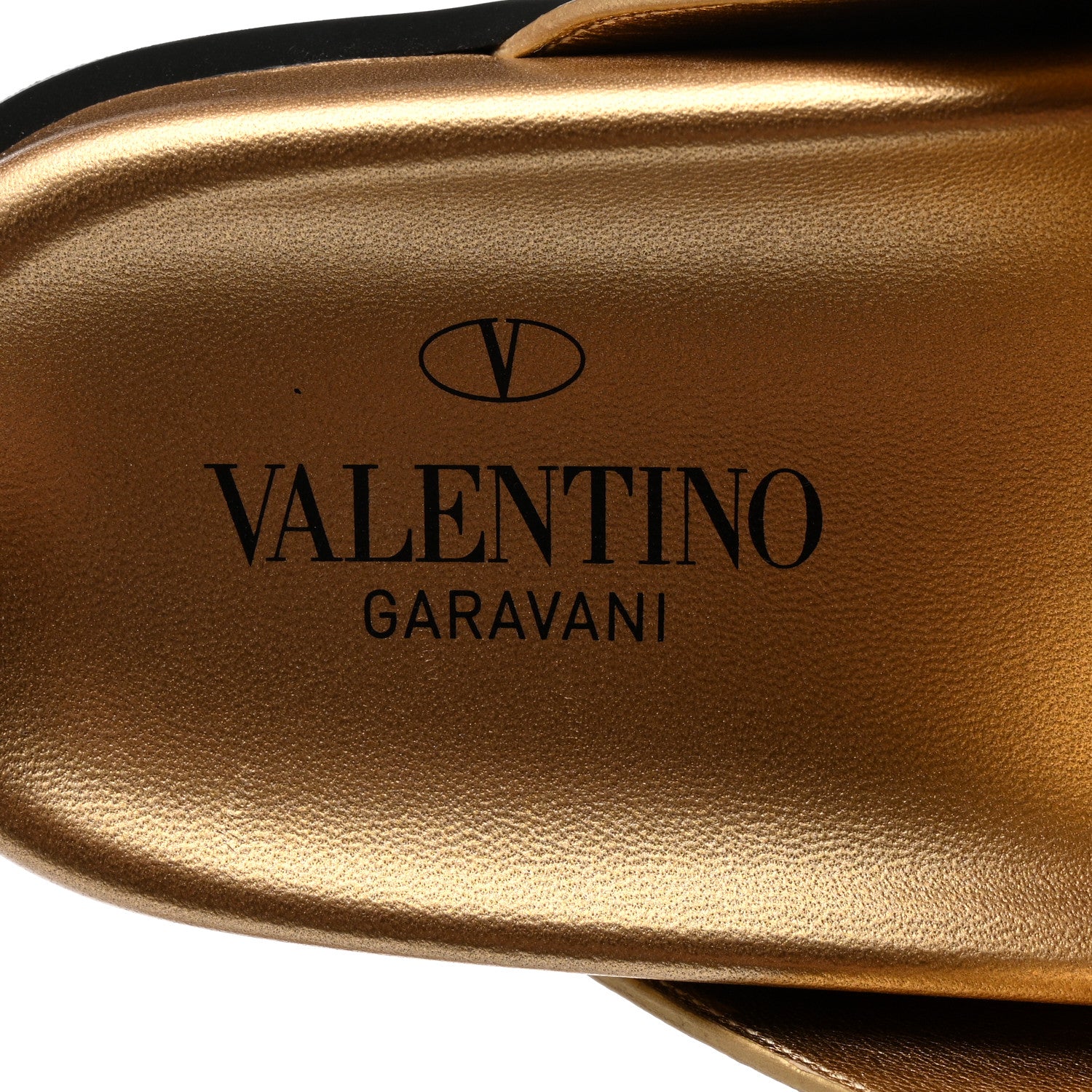 Valentino Garavani Nappa Roman Stud Slide Sandals 38 Antique Brass 7 of 9