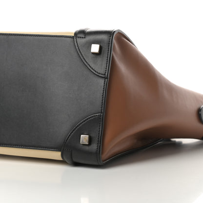 Celine Satin Calfskin Suede Mini Tri-Color Luggage Seashell 11 of 19