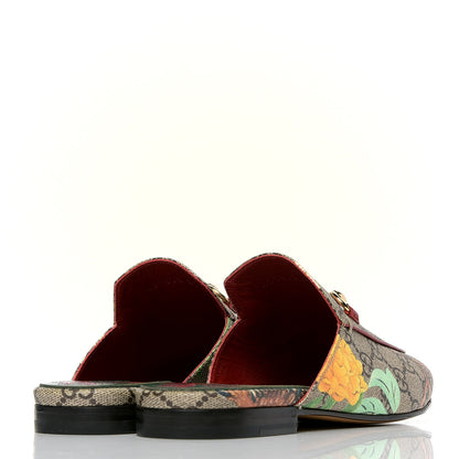 Gucci GG Supreme Monogram Tian Womens Princetown Slippers 37.5 Beige Ebony Multicolor 3 of 4