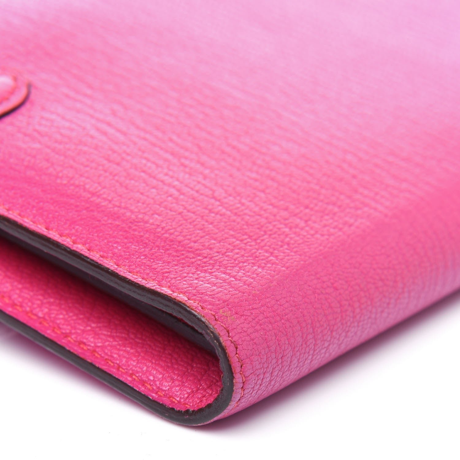Hermes Chevre Mysore Kelly Longue Wallet Rose Shocking 15 of 21