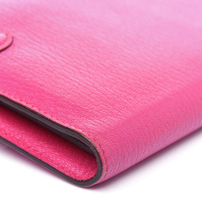 Hermes Chevre Mysore Kelly Longue Wallet Rose Shocking 15 of 21