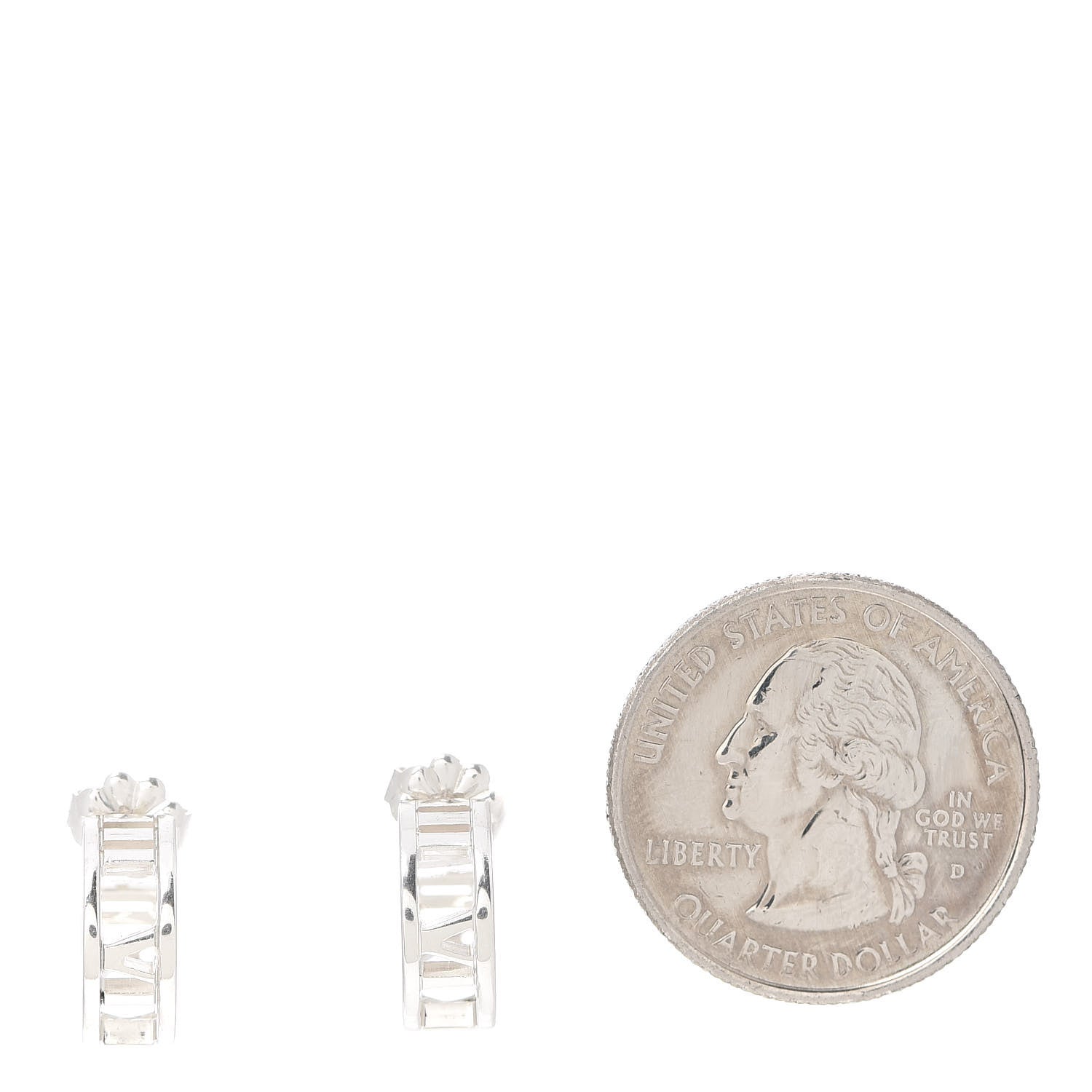 Tiffany Sterling Silver Small Atlas Open Hoop Earrings 2 of 7