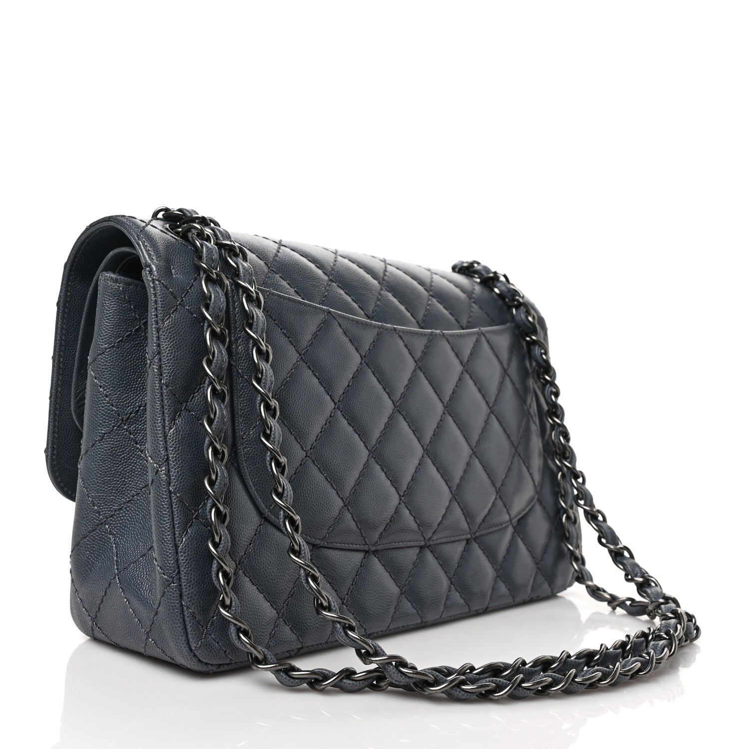 Chanel Caviar Quilted Jumbo Double Flap Grey 3 of 8