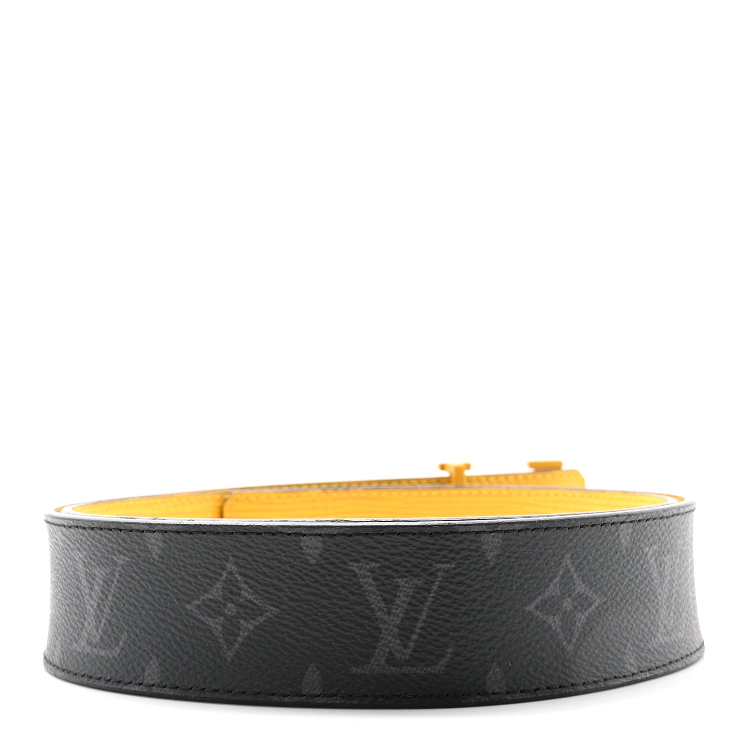 Louis Vuitton Monogram Eclipse Epi 40mm LV Initiales Reversible 100 40 Belt Yellow 2 of 5