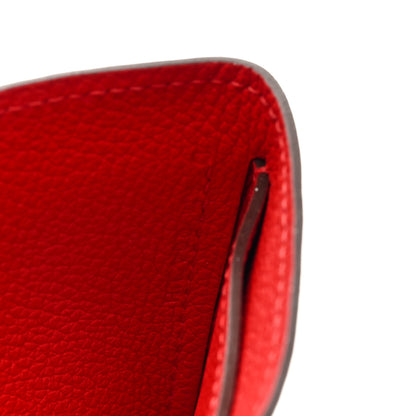 Hermes Evercolor Evergrain Necto Card Holder Rose Pourpe Rouge Piment Rouge De Coeur 7 of 7