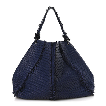 Bottega Veneta Nappa Intrecciato Large Franges Shoulder Bag Blue 1 of 10