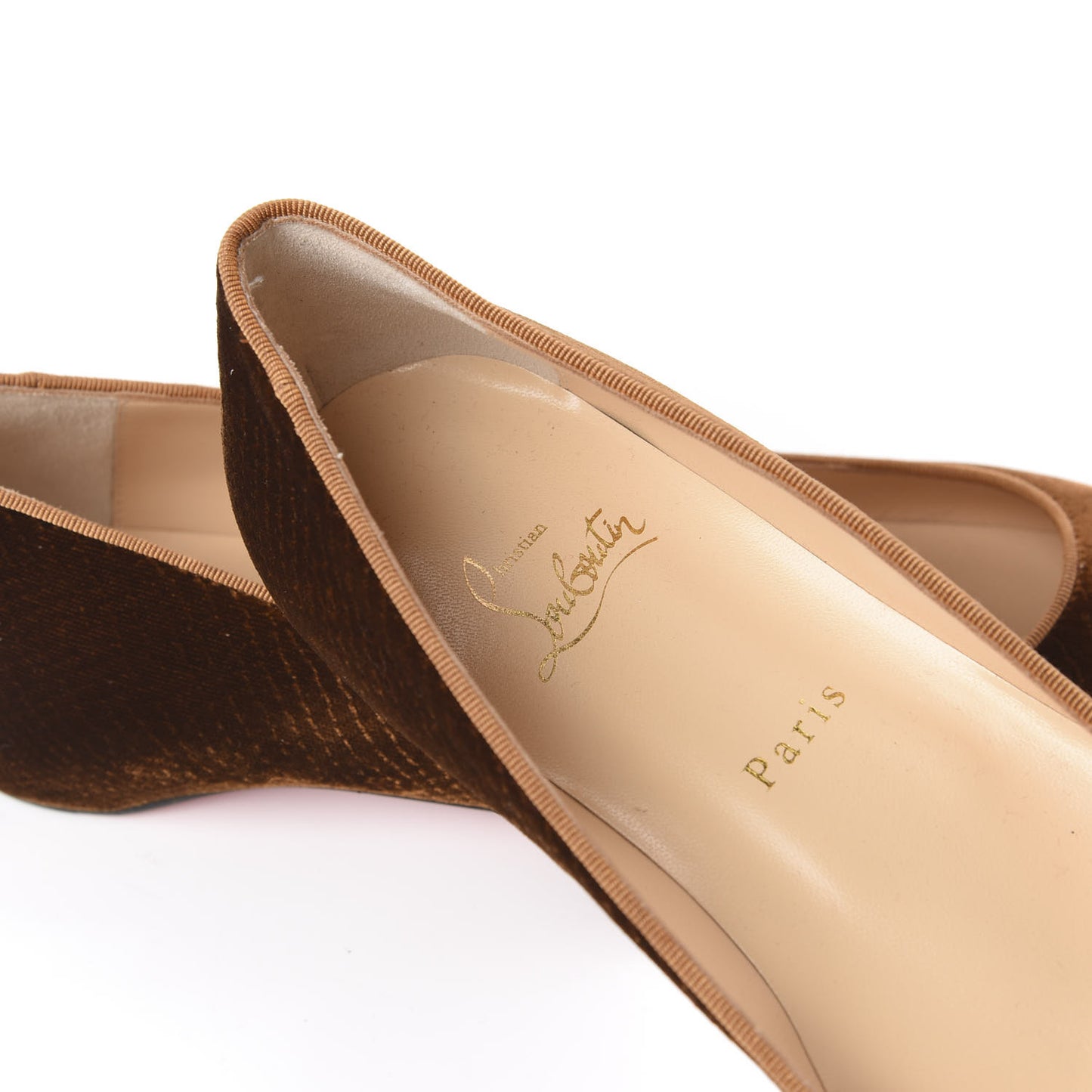 Velvet Quilted Pigalle Follies Flats 39 Brown