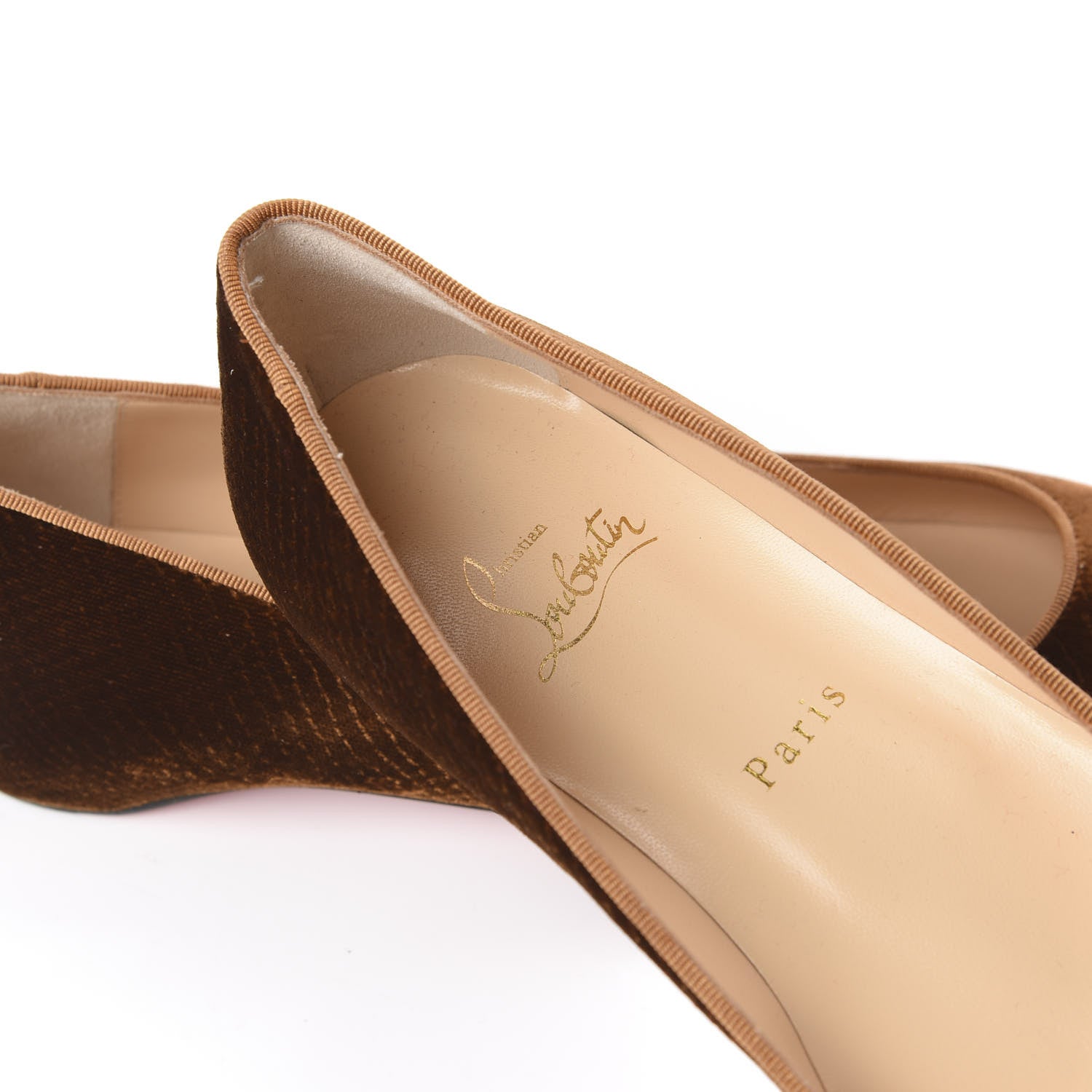 Christian Louboutin Velvet Quilted Pigalle Follies Flats 39 Brown 9 of 9