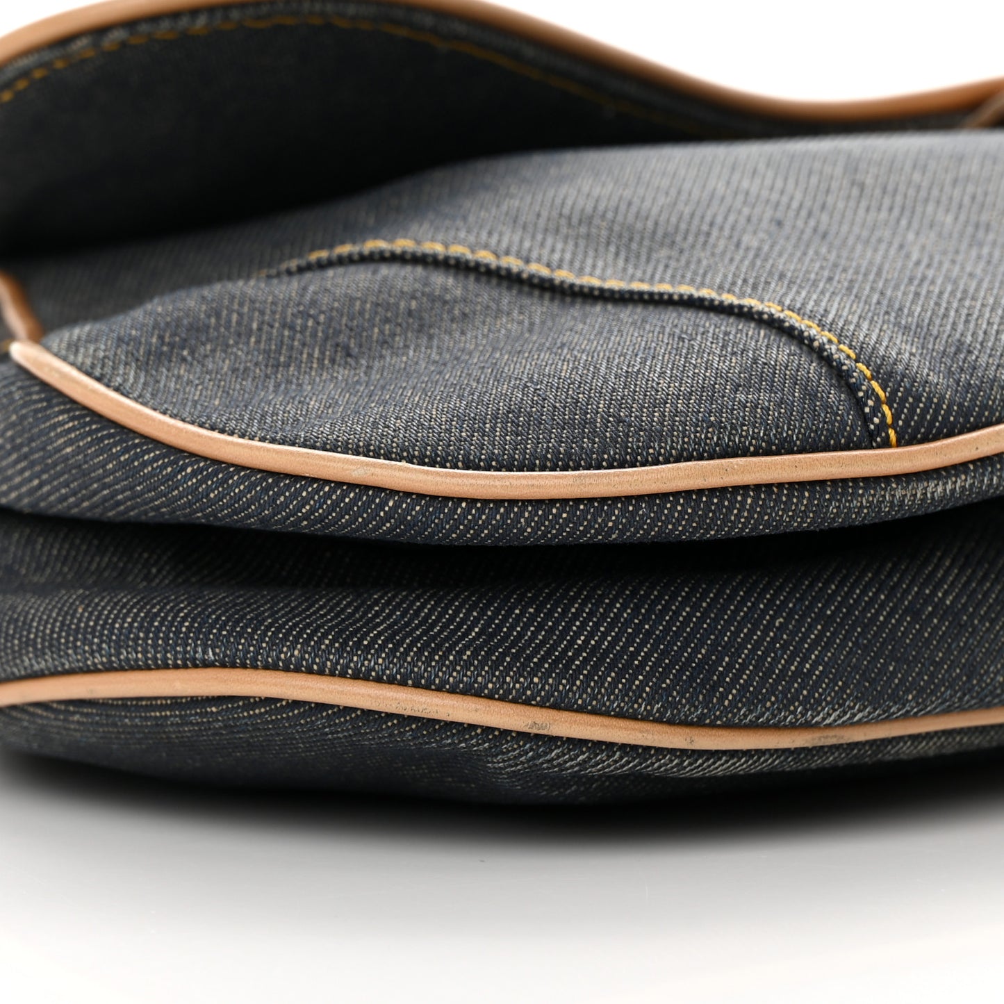 Denim Calfskin Saddle Bag Blue