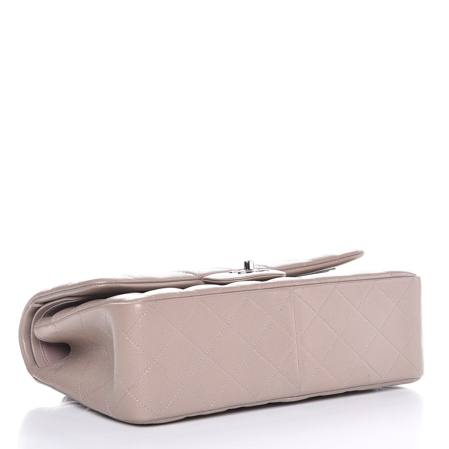 Caviar Quilted Jumbo Double Flap Taupe