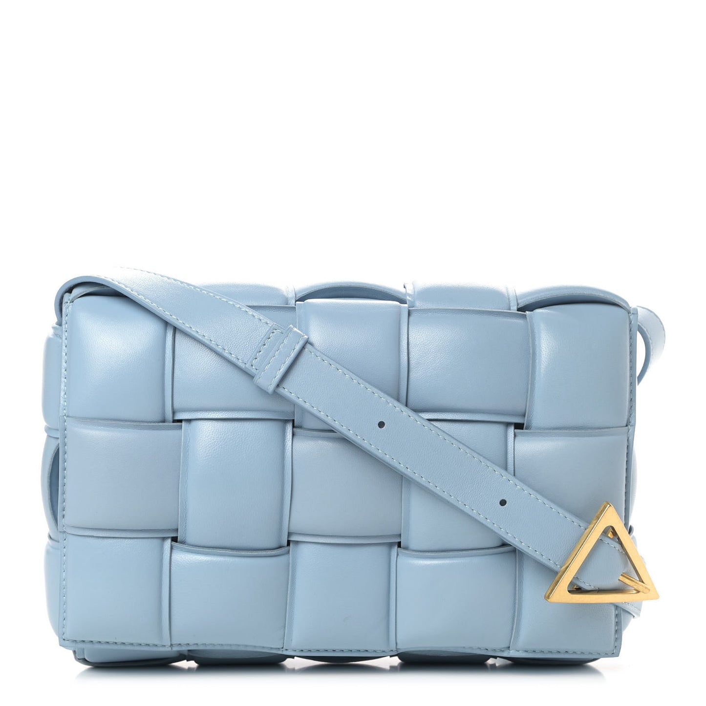 Nappa Maxi Intreccio Padded Cassette Crossbody Bag Ice