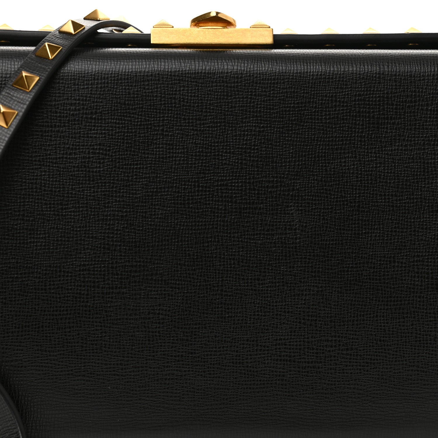Valentino Garavani Grainy Calfskin Rockstud Alcove Clutch Black 7 of 10
