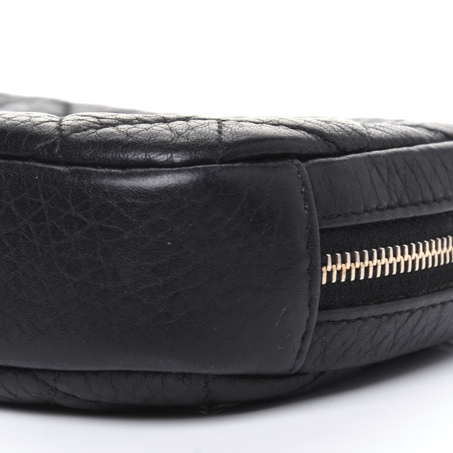 Chanel Calfskin Quilted Small Curvy Pouch Cosmetic Case Navy Blue 9 of 10