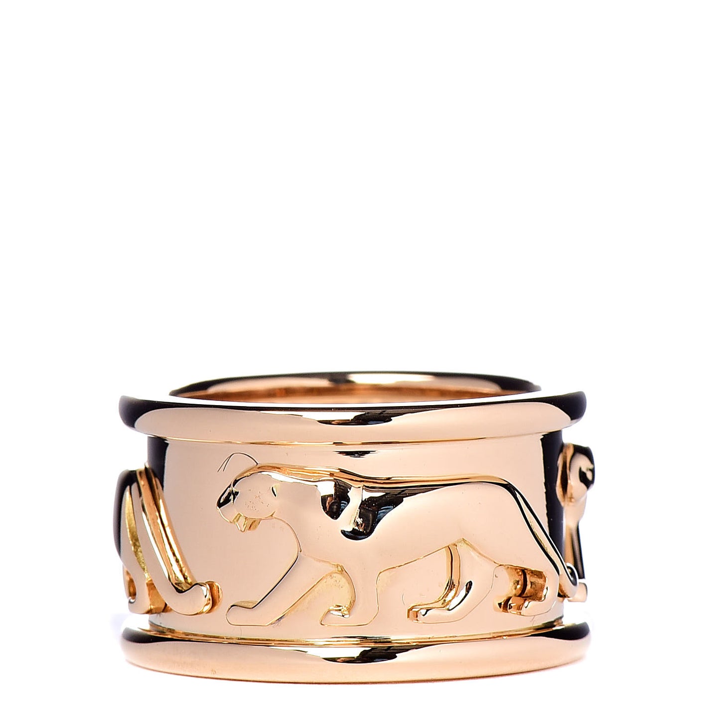 18K Yellow Gold Panthere Band Ring 51 5.75