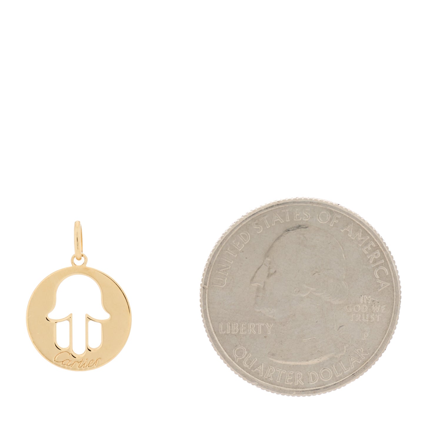 18K Yellow Gold Hand of Fatima Symbol Pendant
