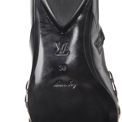 Louis Vuitton Calfskin Studded Gold Rush Flat Ankle Boots 38 Black 7 of 9