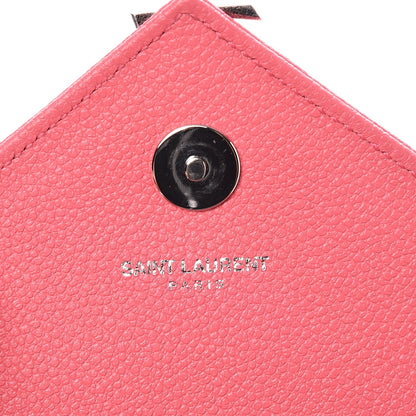 Saint Laurent Grained Calfskin Matelasse Chevron Classic Monogram Baby Chain Bag Coral Pink 6 of 6