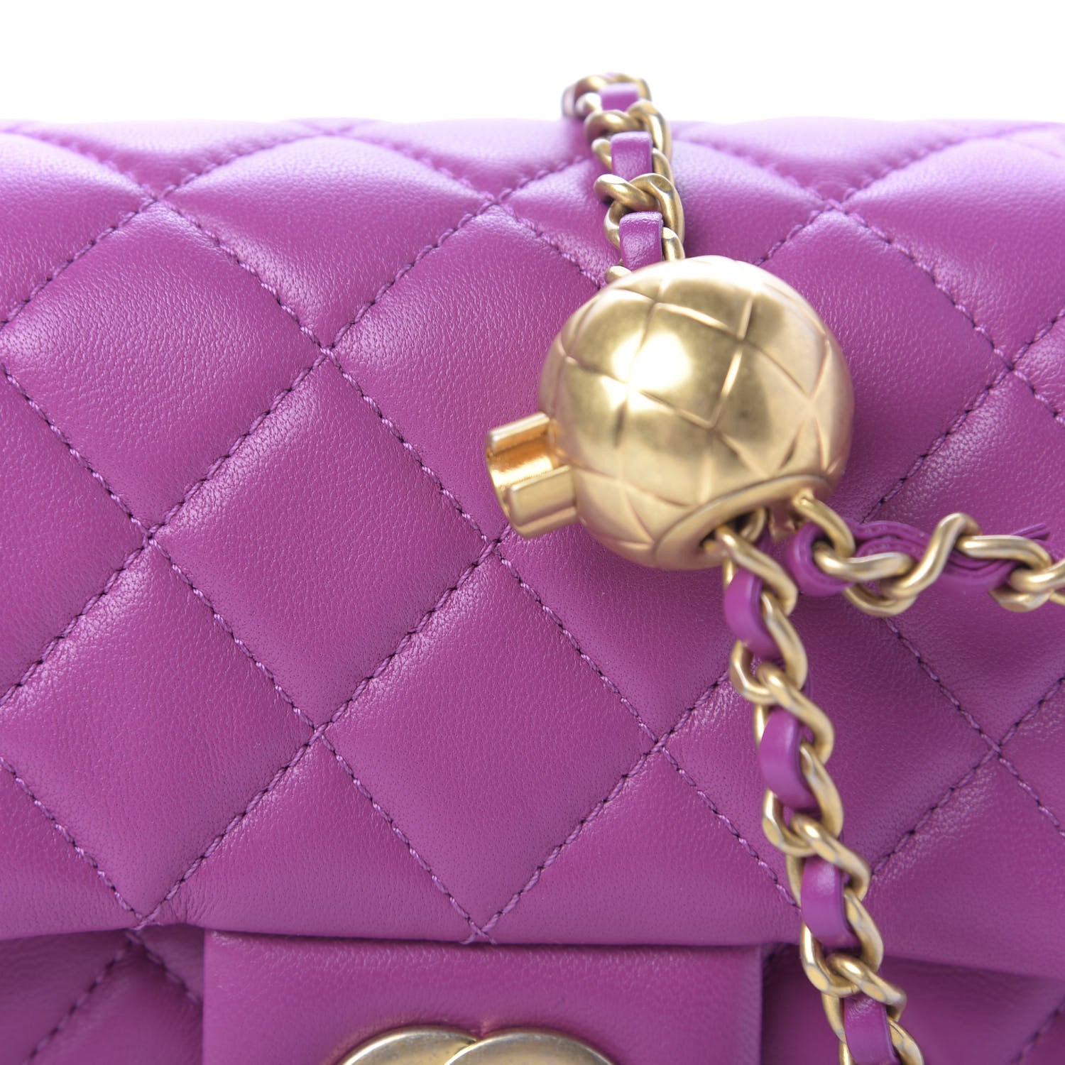 Chanel Lambskin Quilted Mini Pearl Crush Flap Violet 10 of 11