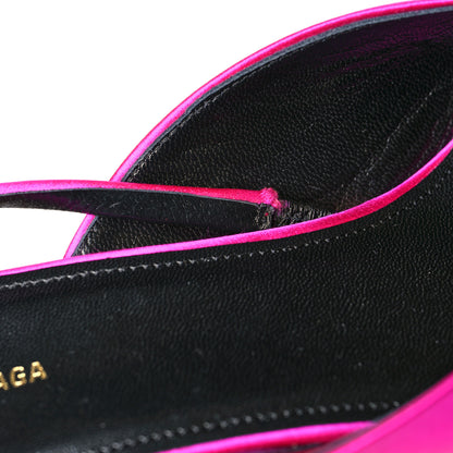 Balenciaga Satin Pointed Toe Knife Slingback 40mm Mules 38 Rose Fuchsia 9 of 9